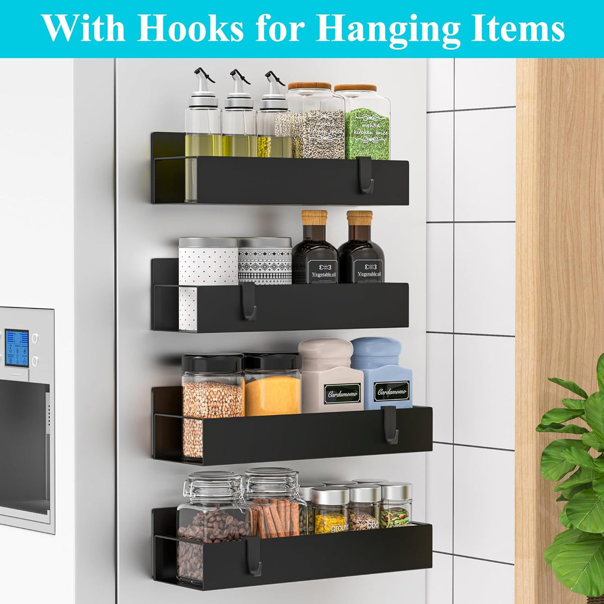 Magnetic Tumbler Organizer, Cup Holder for Fridge, Black | Quality Material, Ideal for Owala, Stanley, Yeti, HydroJug, Easy to Remove