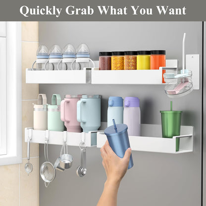 Magnetic Tumbler Organizer, Cup Holder for Fridge, Black | Quality Material, Ideal for Owala, Stanley, Yeti, HydroJug, Easy to Remove