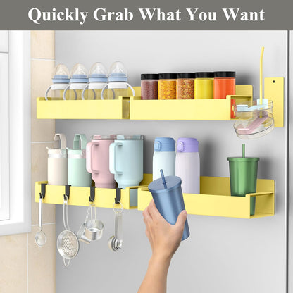 Magnetic Tumbler Organizer, Cup Holder for Fridge, Black | Quality Material, Ideal for Owala, Stanley, Yeti, HydroJug, Easy to Remove
