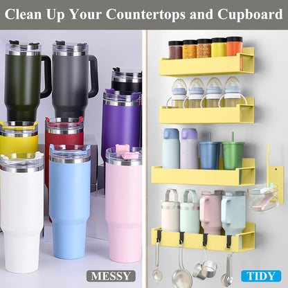 Magnetic Tumbler Organizer, Cup Holder for Fridge, Black | Quality Material, Ideal for Owala, Stanley, Yeti, HydroJug, Easy to Remove