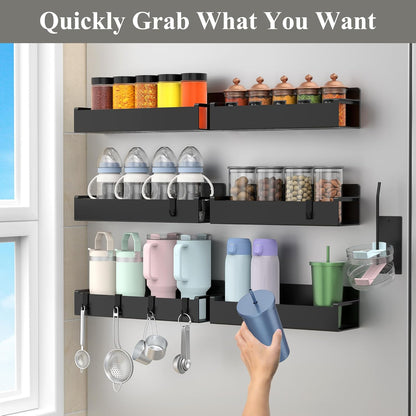 Magnetic Tumbler Organizer, Cup Holder for Fridge, Black | Quality Material, Ideal for Owala, Stanley, Yeti, HydroJug, Easy to Remove