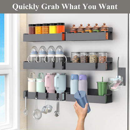 Magnetic Tumbler Organizer, Cup Holder for Fridge, Black | Quality Material, Ideal for Owala, Stanley, Yeti, HydroJug, Easy to Remove