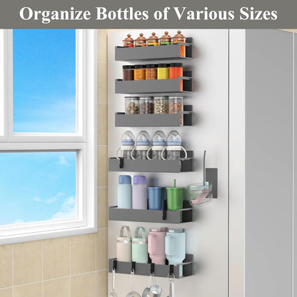 Magnetic Tumbler Organizer, Cup Holder for Fridge, Black | Quality Material, Ideal for Owala, Stanley, Yeti, HydroJug, Easy to Remove