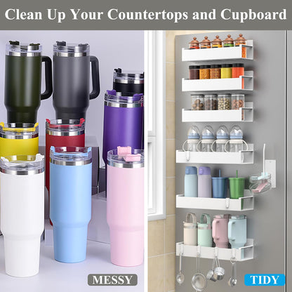 Magnetic Tumbler Organizer, Cup Holder for Fridge, Black | Quality Material, Ideal for Owala, Stanley, Yeti, HydroJug, Easy to Remove