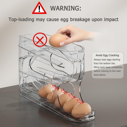 Clear FIFO Egg Holder for Fridge, Egg Dispenser for Eggs 18 Count | 1-Pack Automatic Rolling Egg Organizer for Refrigerator, Space-Saving Egg Roller/Container/Storage for Kitchen Countertop