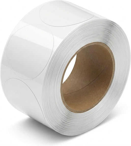 Performore Crystal Clear Transparent 2" Round Stickers, Envelope Tab Sealer and Retail Package Round Clear Seal Labels Self Adhesive, 1000 Stickers Per Roll