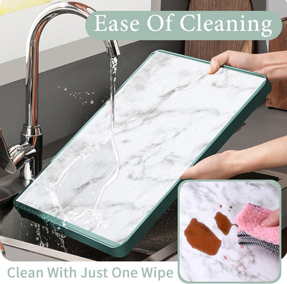 2-Layer Drawer and Shelf Liner for Kitchen Cabinet: 12 in X 20 Ft Non Slip Waterproof Shelf Paper Non Adhesive Refrigerator Liners White Marble Easy Liners for Bathroom with Knife Tape Measure