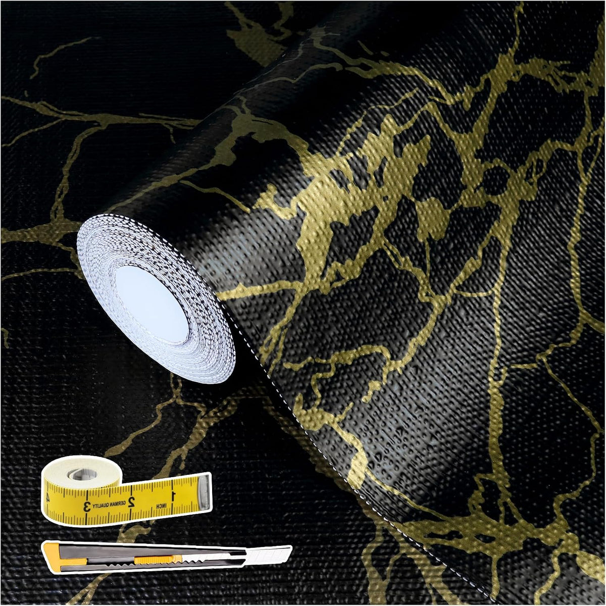 2-Layer Drawer and Shelf Liner for Kitchen Cabinet: 12 in X 20 Ft Non Slip Waterproof Shelf Paper Non Adhesive Refrigerator Liners White Marble Easy Liners for Bathroom with Knife Tape Measure