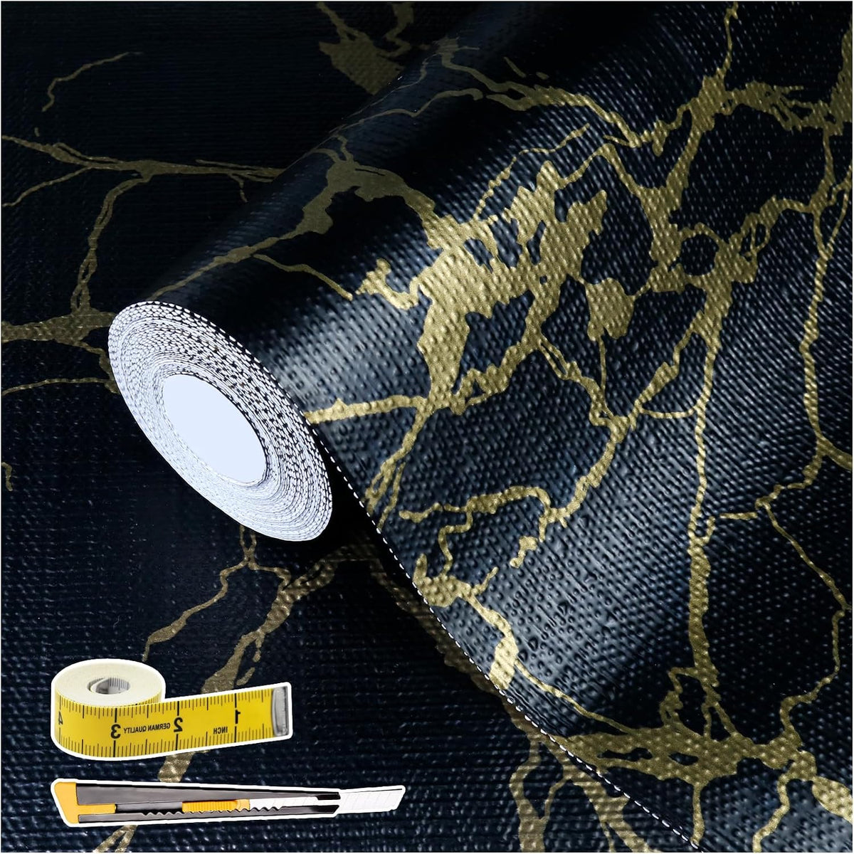 2-Layer Drawer and Shelf Liner for Kitchen Cabinet: 12 in X 20 Ft Non Slip Waterproof Shelf Paper Non Adhesive Refrigerator Liners White Marble Easy Liners for Bathroom with Knife Tape Measure