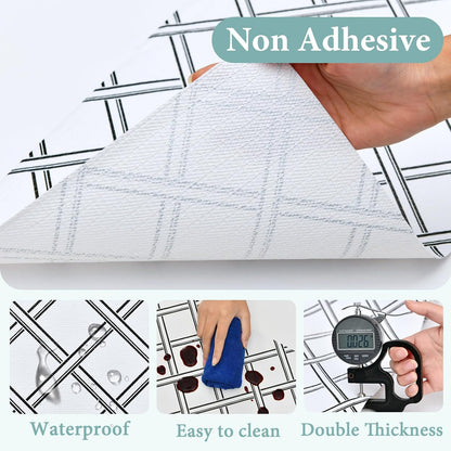 2-Layer Drawer and Shelf Liner for Kitchen Cabinet: 12 in X 20 Ft Non Slip Waterproof Shelf Paper Non Adhesive Refrigerator Liners White Marble Easy Liners for Bathroom with Knife Tape Measure