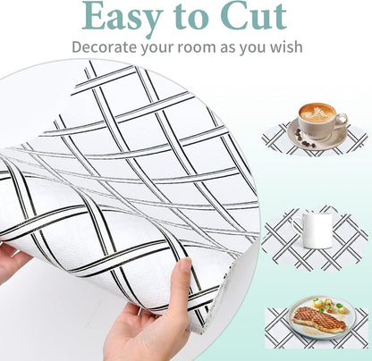 2-Layer Drawer and Shelf Liner for Kitchen Cabinet: 12 in X 20 Ft Non Slip Waterproof Shelf Paper Non Adhesive Refrigerator Liners White Marble Easy Liners for Bathroom with Knife Tape Measure