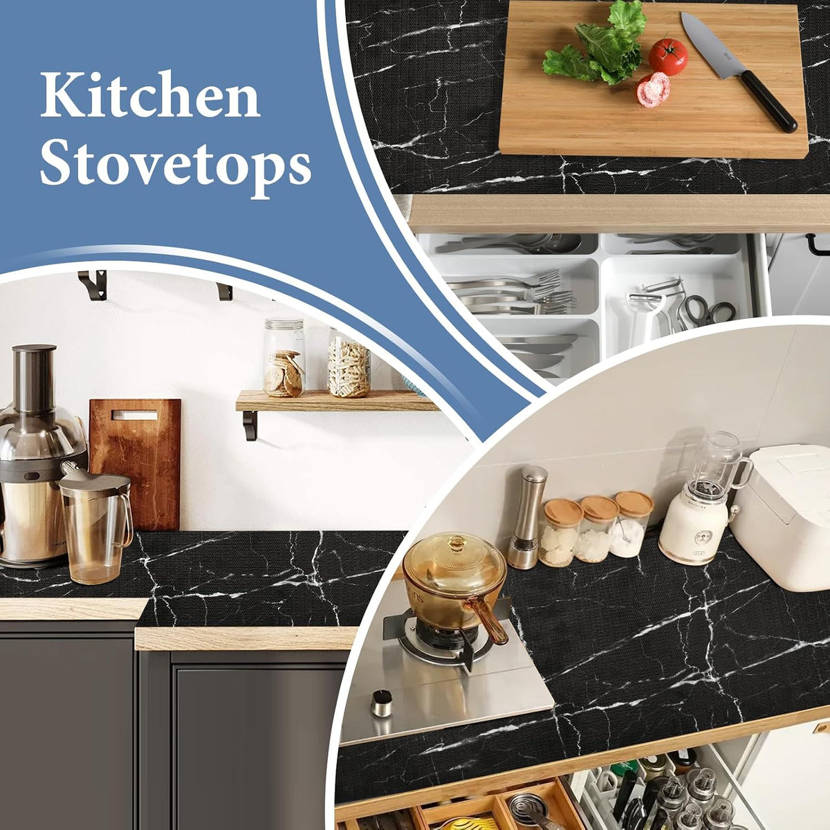2-Layer Drawer and Shelf Liner for Kitchen Cabinet: 12 in X 20 Ft Non Slip Waterproof Shelf Paper Non Adhesive Refrigerator Liners White Marble Easy Liners for Bathroom with Knife Tape Measure