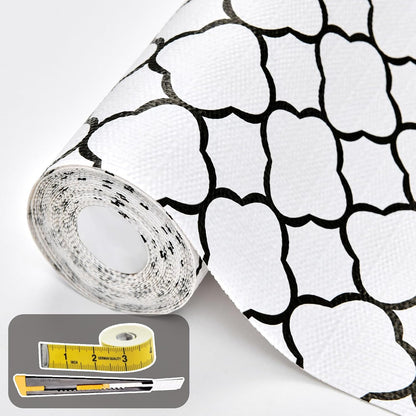 2-Layer Drawer and Shelf Liner for Kitchen Cabinet: 12 in X 20 Ft Non Slip Waterproof Shelf Paper Non Adhesive Refrigerator Liners White Marble Easy Liners for Bathroom with Knife Tape Measure