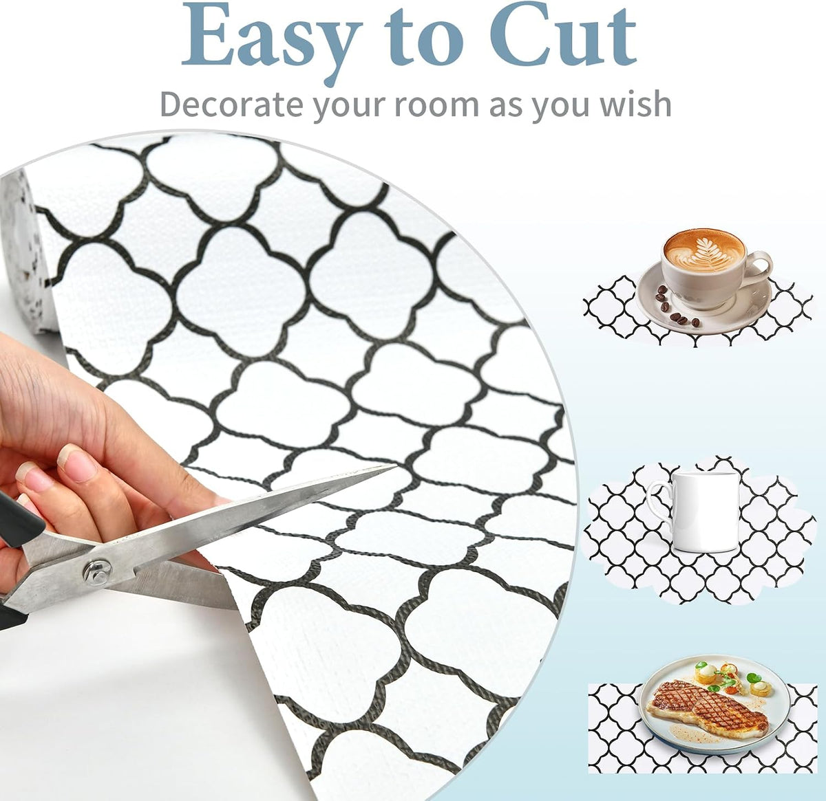 2-Layer Drawer and Shelf Liner for Kitchen Cabinet: 12 in X 20 Ft Non Slip Waterproof Shelf Paper Non Adhesive Refrigerator Liners White Marble Easy Liners for Bathroom with Knife Tape Measure