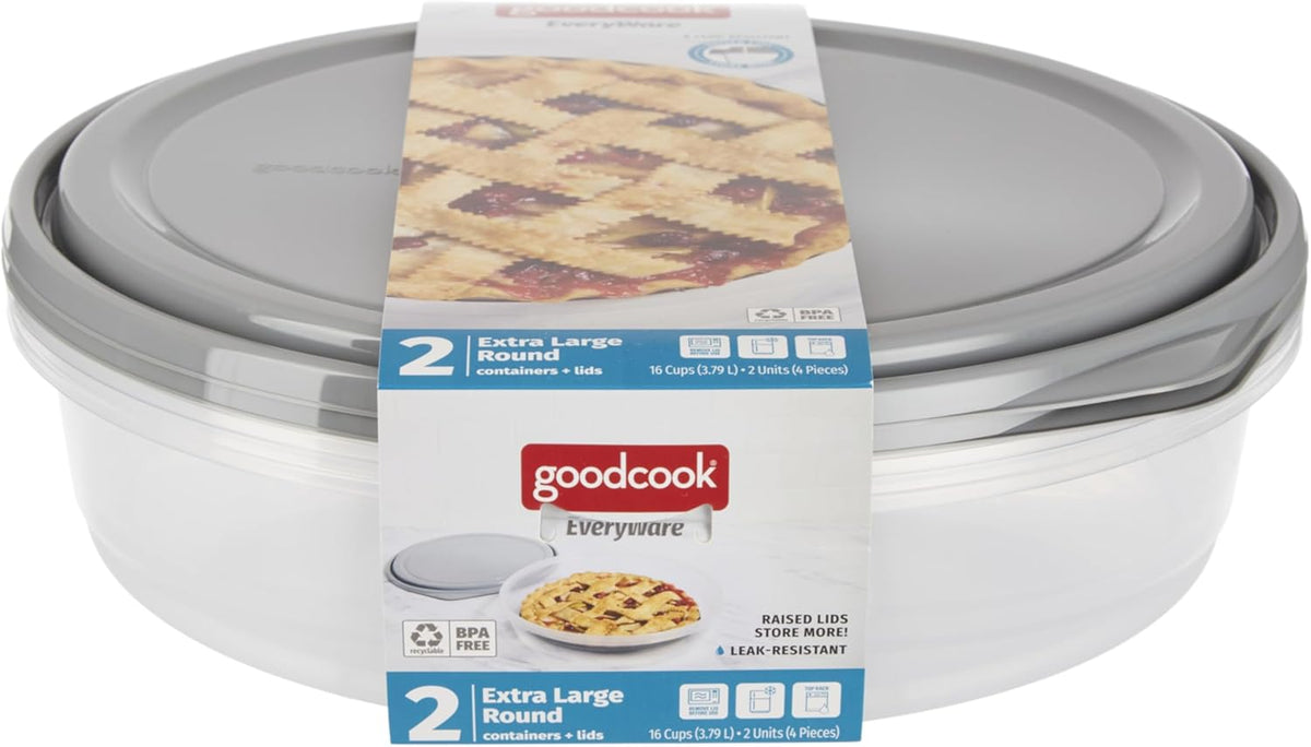 EveryWare Extra Large 12 inch Round Container, BPA Free