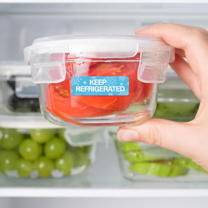 1000pcs Keep Refrigerated Stickers Rectangle Waterproof 0.5"x1.5" | Refrigerated Label Food Packaging Warning Adhesive Sticker Pharmacy Drugstores Warning Labels for Cold Food Shipping Packing