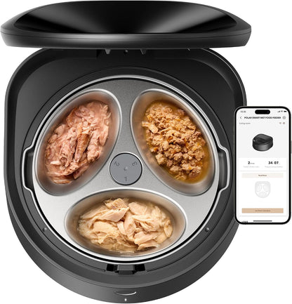 Automatic Wet Food Cat Feeder 2026 New Version with Semiconductor Cooling, Refrigerated 3 Fresh Meals in 3 Days, App-Controlled Pet Food Dispenser, Stainless Steel Bowl, Easy to Clean