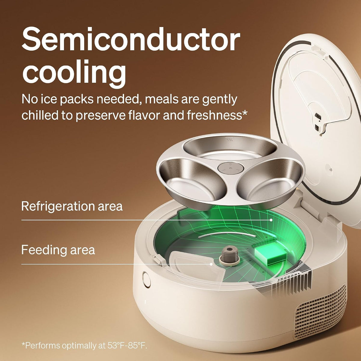 Automatic Wet Food Cat Feeder 2026 New Version with Semiconductor Cooling, Refrigerated 3 Fresh Meals in 3 Days, App-Controlled Pet Food Dispenser, Stainless Steel Bowl, Easy to Clean