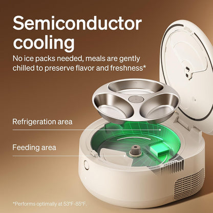 Automatic Wet Food Cat Feeder 2026 New Version with Semiconductor Cooling, Refrigerated 3 Fresh Meals in 3 Days, App-Controlled Pet Food Dispenser, Stainless Steel Bowl, Easy to Clean