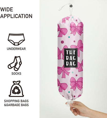 Plastic Bag Holder,Reusable And Washable Country Style Grocery Bag organizer,For Home Kitchen Travelling Camping Decor, use 1 Pack,Strawberry Pattern