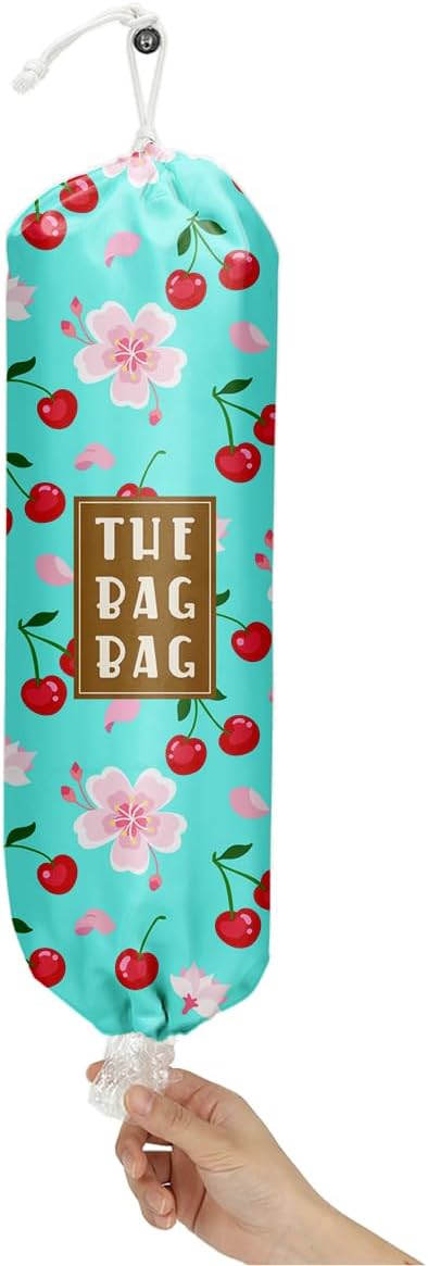 Plastic Bag Holder,Reusable And Washable Country Style Grocery Bag organizer,For Home Kitchen Travelling Camping Decor, use 1 Pack,Strawberry Pattern