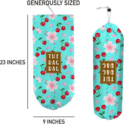 Plastic Bag Holder,Reusable And Washable Country Style Grocery Bag organizer,For Home Kitchen Travelling Camping Decor, use 1 Pack,Strawberry Pattern