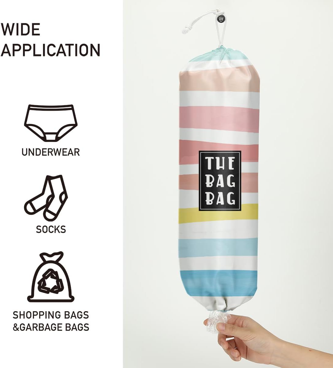 Plastic Bag Holder,Reusable And Washable Country Style Grocery Bag organizer,For Home Kitchen Travelling Camping Decor, use 1 Pack,Strawberry Pattern