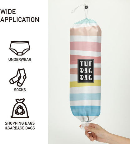 Plastic Bag Holder,Reusable And Washable Country Style Grocery Bag organizer,For Home Kitchen Travelling Camping Decor, use 1 Pack,Strawberry Pattern