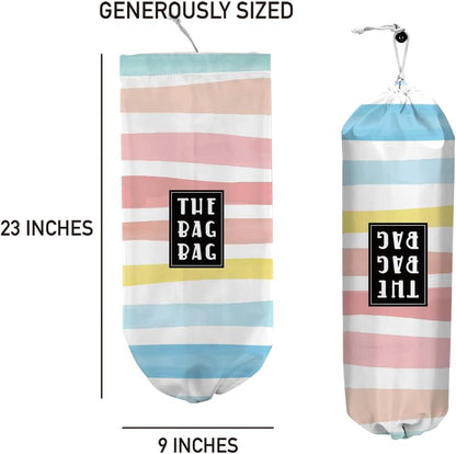 Plastic Bag Holder,Reusable And Washable Country Style Grocery Bag organizer,For Home Kitchen Travelling Camping Decor, use 1 Pack,Strawberry Pattern