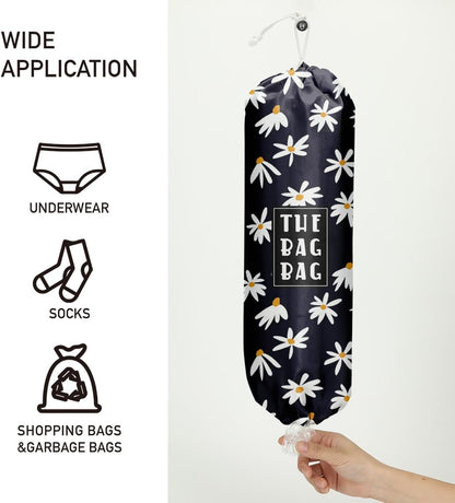 Plastic Bag Holder,Reusable And Washable Country Style Grocery Bag organizer,For Home Kitchen Travelling Camping Decor, use 1 Pack,Strawberry Pattern