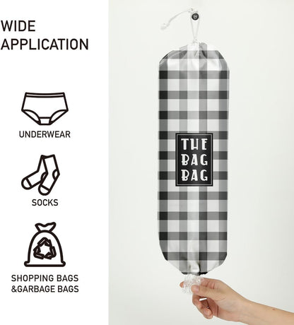 Plastic Bag Holder,Reusable And Washable Country Style Grocery Bag organizer,For Home Kitchen Travelling Camping Decor, use 1 Pack,Strawberry Pattern
