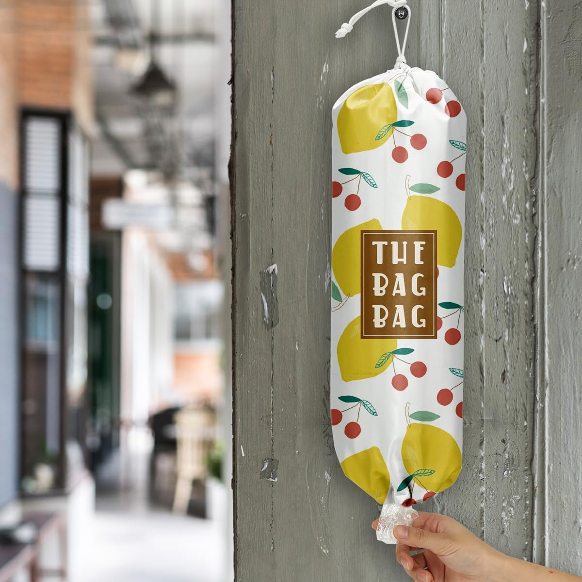 Plastic Bag Holder,Reusable And Washable Country Style Grocery Bag organizer,For Home Kitchen Travelling Camping Decor, use 1 Pack,Strawberry Pattern