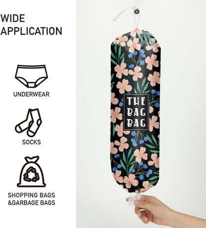 Plastic Bag Holder,Reusable And Washable Country Style Grocery Bag organizer,For Home Kitchen Travelling Camping Decor, use 1 Pack,Strawberry Pattern