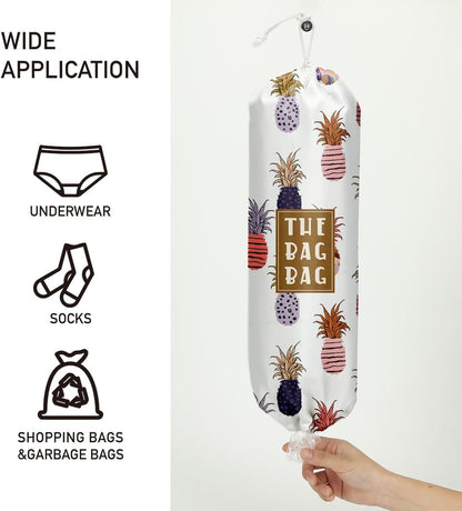 Plastic Bag Holder,Reusable And Washable Country Style Grocery Bag organizer,For Home Kitchen Travelling Camping Decor, use 1 Pack,Strawberry Pattern