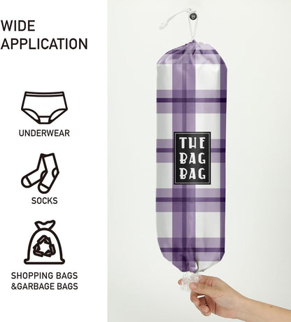 Plastic Bag Holder,Reusable And Washable Country Style Grocery Bag organizer,For Home Kitchen Travelling Camping Decor, use 1 Pack,Strawberry Pattern