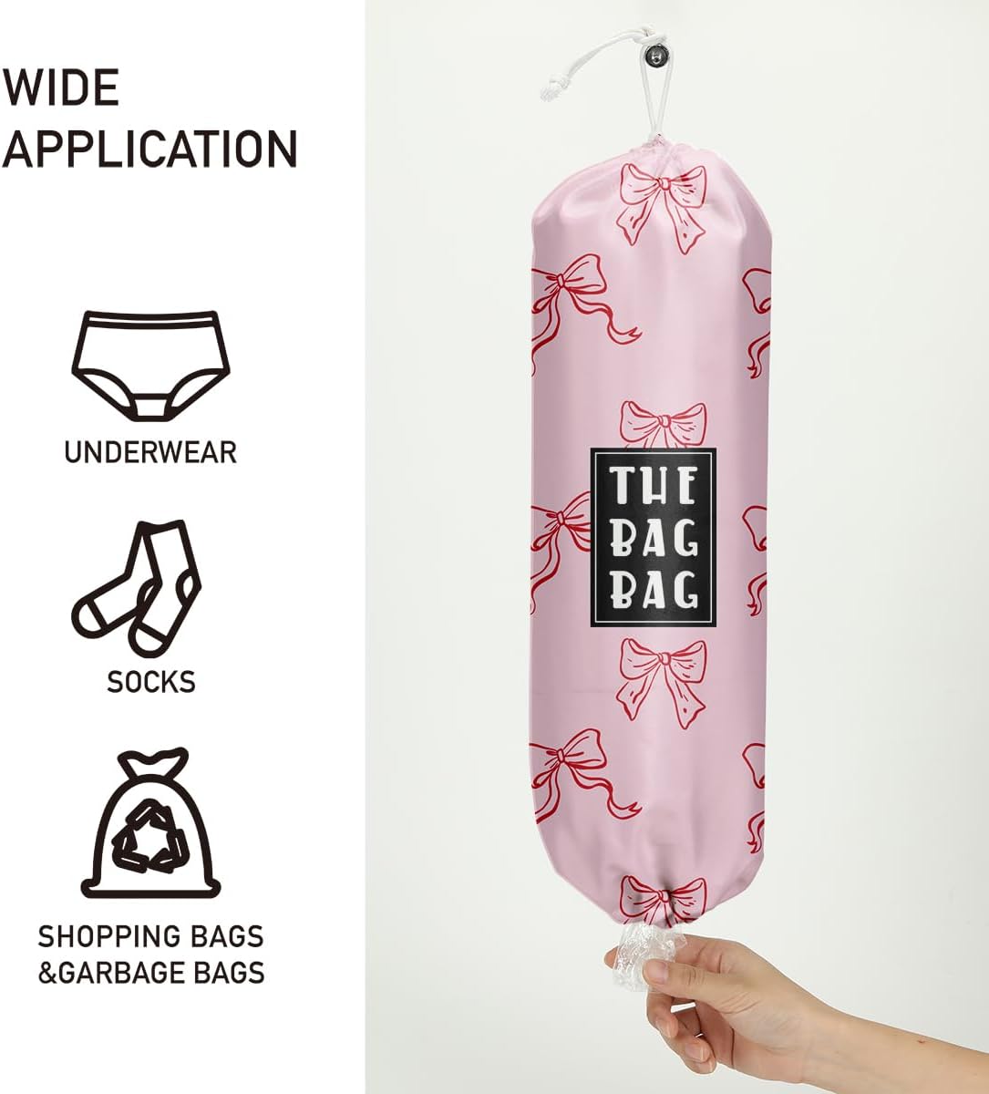 Plastic Bag Holder,Reusable And Washable Country Style Grocery Bag organizer,For Home Kitchen Travelling Camping Decor, use 1 Pack,Strawberry Pattern