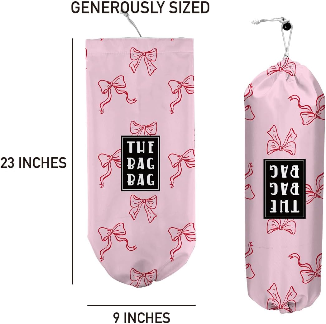 Plastic Bag Holder,Reusable And Washable Country Style Grocery Bag organizer,For Home Kitchen Travelling Camping Decor, use 1 Pack,Strawberry Pattern