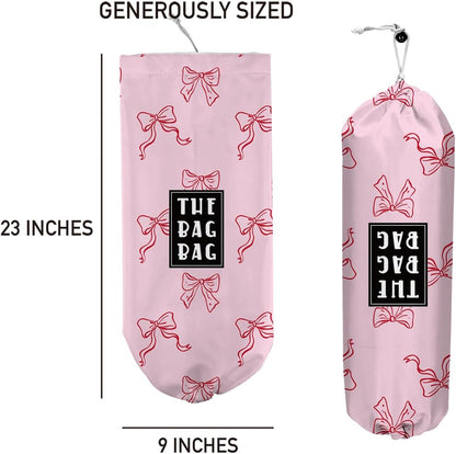 Plastic Bag Holder,Reusable And Washable Country Style Grocery Bag organizer,For Home Kitchen Travelling Camping Decor, use 1 Pack,Strawberry Pattern