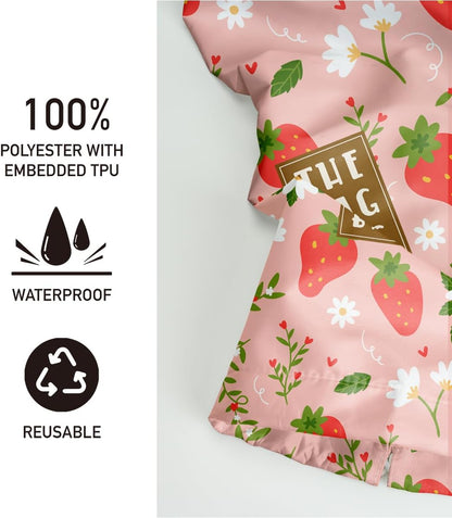 Plastic Bag Holder,Reusable And Washable Country Style Grocery Bag organizer,For Home Kitchen Travelling Camping Decor, use 1 Pack,Strawberry Pattern