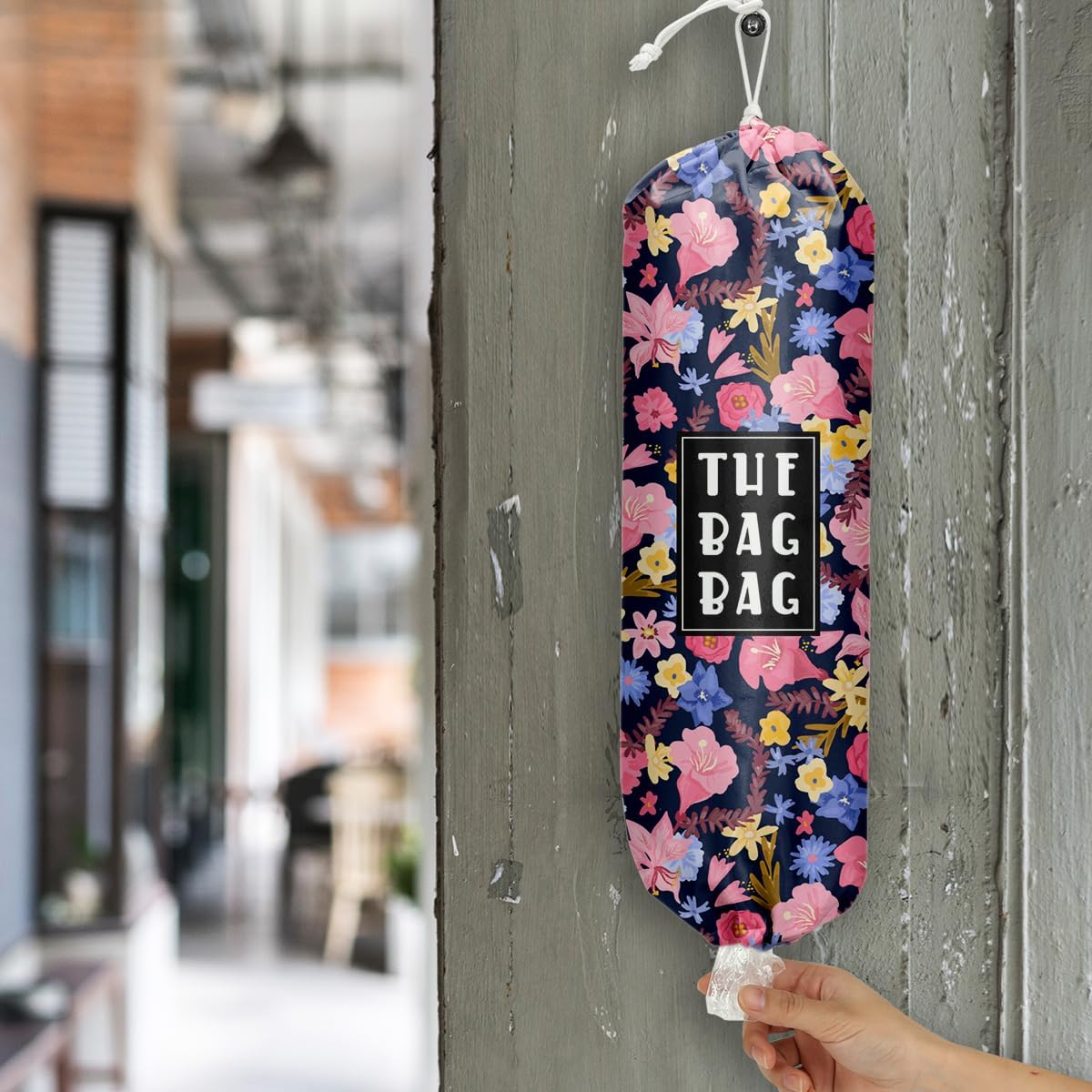 Plastic Bag Holder,Reusable And Washable Country Style Grocery Bag organizer,For Home Kitchen Travelling Camping Decor, use 1 Pack,Strawberry Pattern