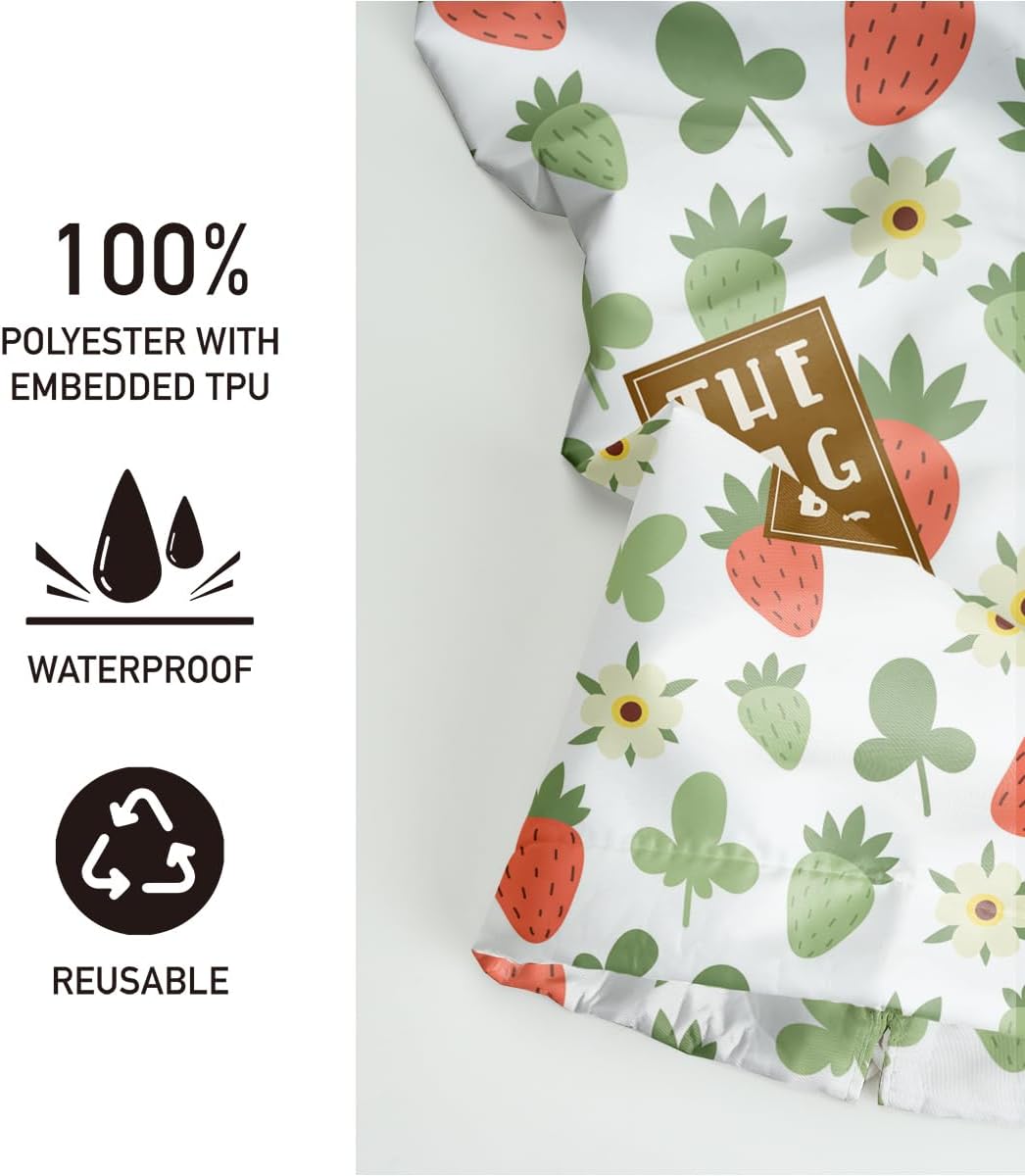 Plastic Bag Holder,Reusable And Washable Country Style Grocery Bag organizer,For Home Kitchen Travelling Camping Decor, use 1 Pack,Strawberry Pattern