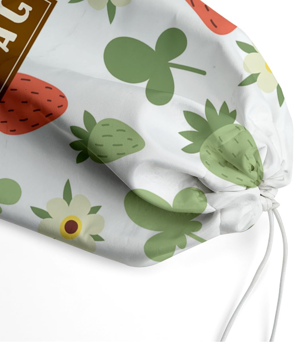 Plastic Bag Holder,Reusable And Washable Country Style Grocery Bag organizer,For Home Kitchen Travelling Camping Decor, use 1 Pack,Strawberry Pattern