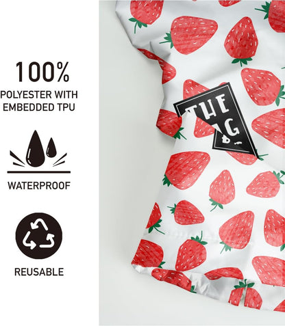 Plastic Bag Holder,Reusable And Washable Country Style Grocery Bag organizer,For Home Kitchen Travelling Camping Decor, use 1 Pack,Strawberry Pattern
