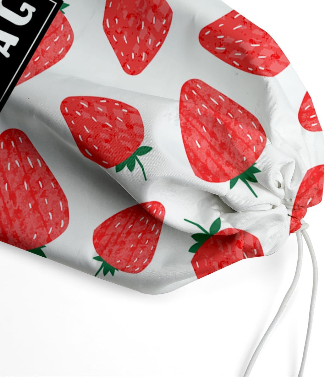 Plastic Bag Holder,Reusable And Washable Country Style Grocery Bag organizer,For Home Kitchen Travelling Camping Decor, use 1 Pack,Strawberry Pattern