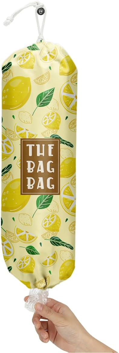Plastic Bag Holder,Reusable And Washable Country Style Grocery Bag organizer,For Home Kitchen Travelling Camping Decor, use 1 Pack,Strawberry Pattern