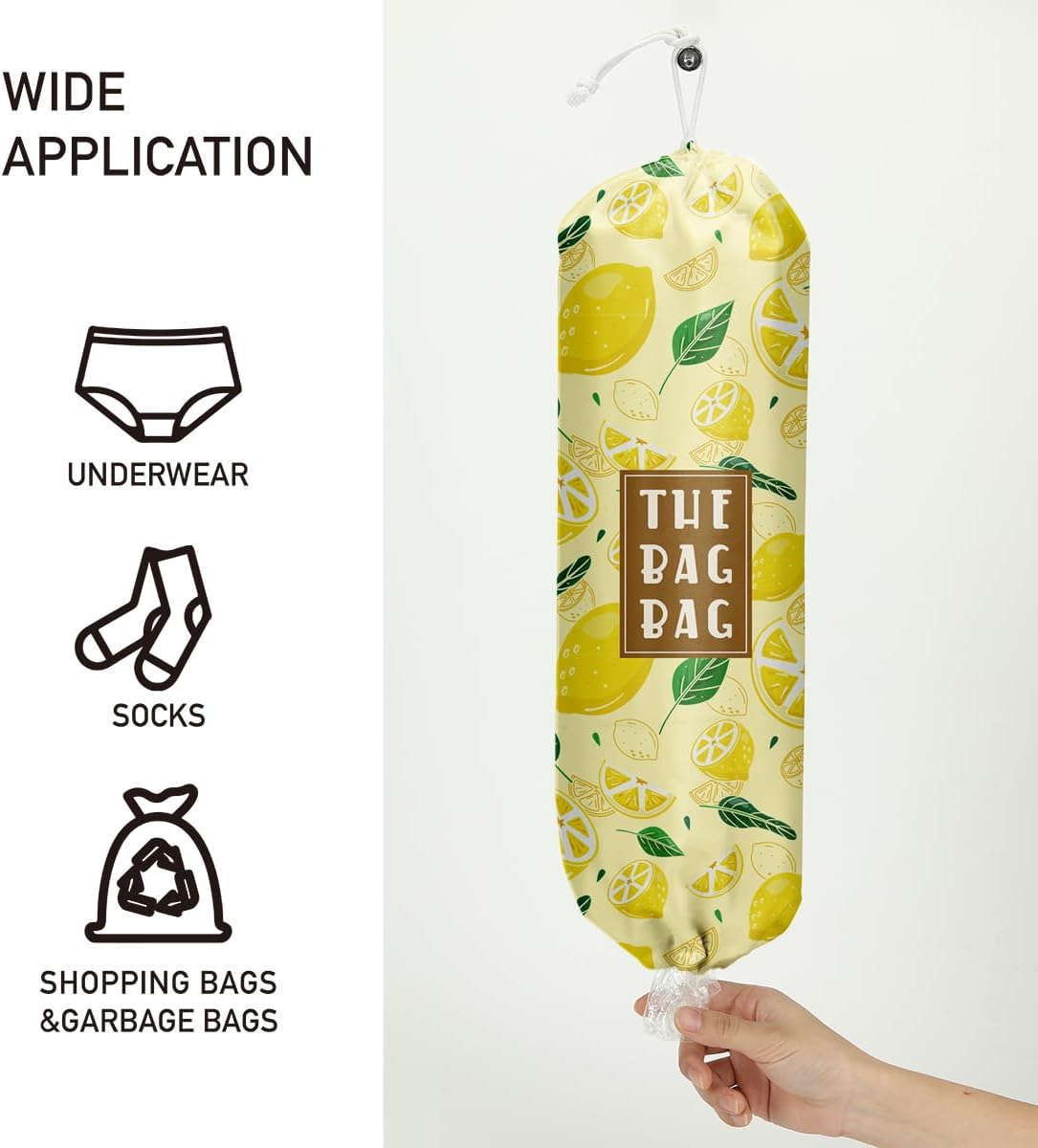 Plastic Bag Holder,Reusable And Washable Country Style Grocery Bag organizer,For Home Kitchen Travelling Camping Decor, use 1 Pack,Strawberry Pattern