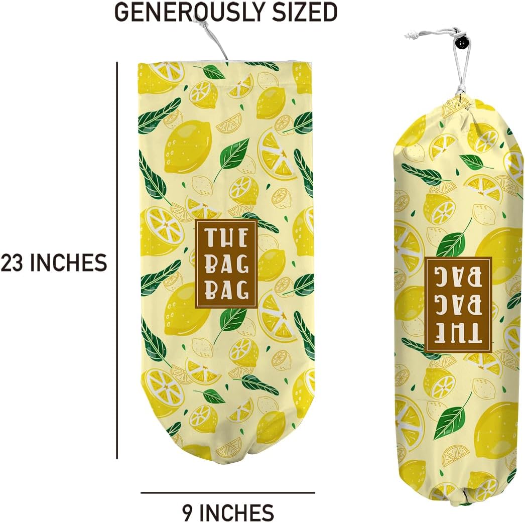 Plastic Bag Holder,Reusable And Washable Country Style Grocery Bag organizer,For Home Kitchen Travelling Camping Decor, use 1 Pack,Strawberry Pattern
