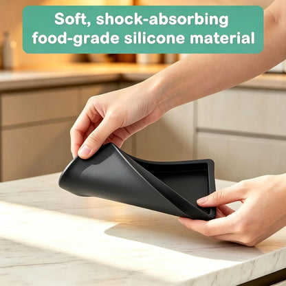 2Pack Oil Tray Kitchen Counter, Keeps Countertop Tidy, Kitchen Silicone Tray for Oil Bottle, Protect Bottles from Cracks and Scratches, for Glass Oils Sprayer and Bottle