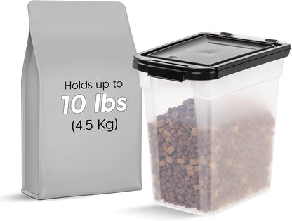 Airtight Pet Food Storage Rolling Container, 30 lb Capacity, Black