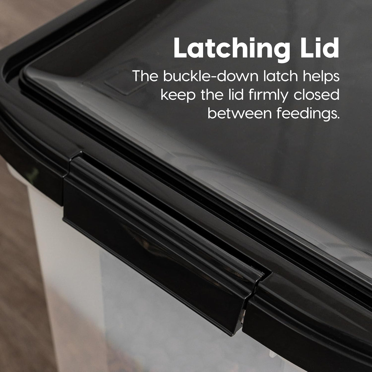 Airtight Pet Food Storage Rolling Container, 30 lb Capacity, Black